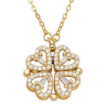 Flower Necklace ,18k Gold-plated steel.