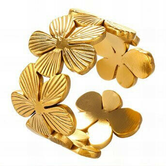 "Flowers" ring 18k Gold-plated steel.