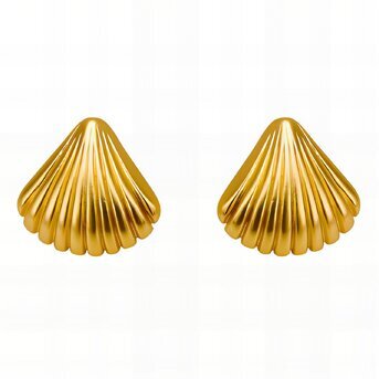 Elegant chunk Earrings 18k gold-plated steel.