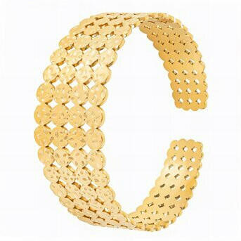 Elysia Cuff Bracelet, 18K Gold-plated steel.