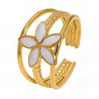 "Flower" ring 18k Gold-plated steel.