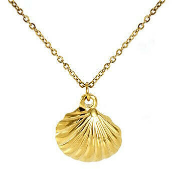 "Seashell" 18k Gold-plated Steel Necklace.
