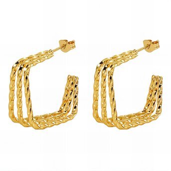 Radiant resilience 18k Gold-plated steel earring.