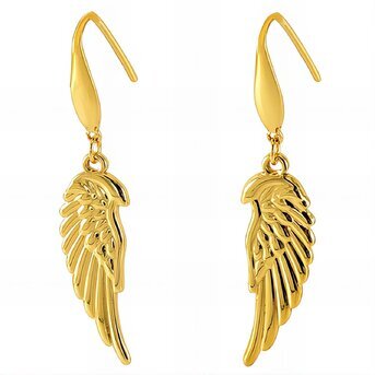 "Angel Wings" earrings 18k Gold-plated steel.