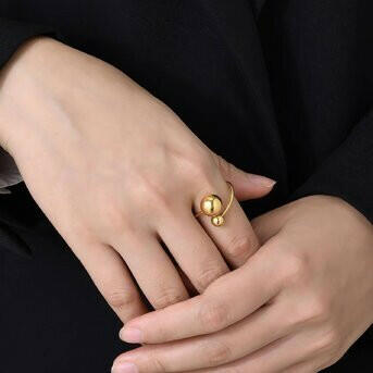18K Gold-plated  Golden Embrace ring.