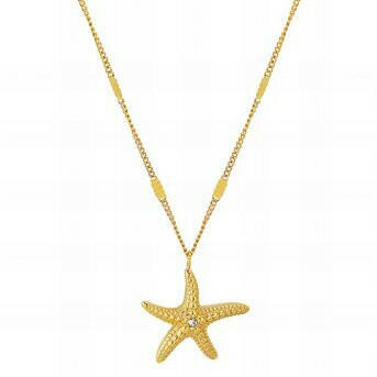 'Starfish' Gold-plated Steel Necklace.