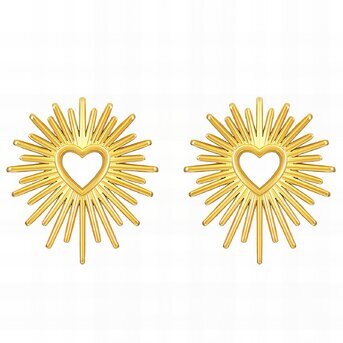 "Heart "studs 18k Gold-plated steel earrings.
