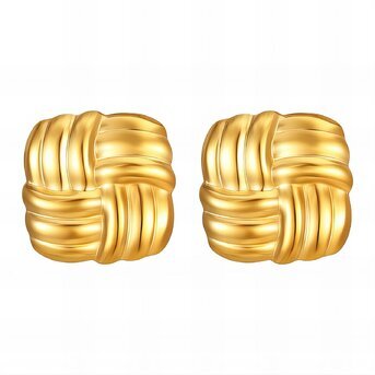 Elegant chunk Earrings 18k gold-plated steel.