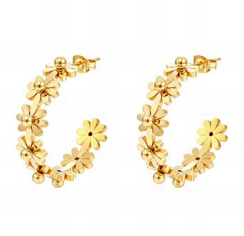 Glow-hoop 18k gold-plated earring.