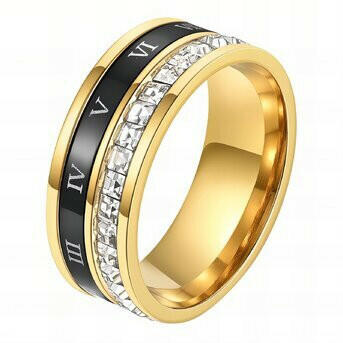 Roman Numeral Ring, 18k Gold-plated steel.