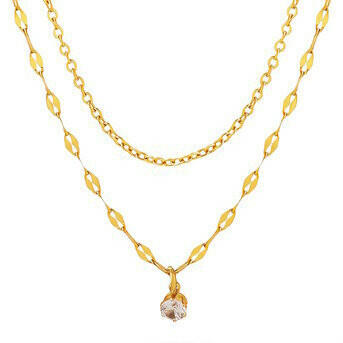 Zuri charm 18K Gold-plated stainless steel pendant.
