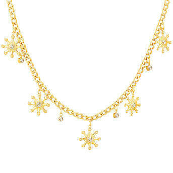 Flower Meadow necklace 18k Gold-plared steel.