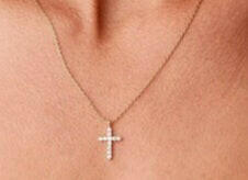 "Cross" necklace,18k gold plated steel.